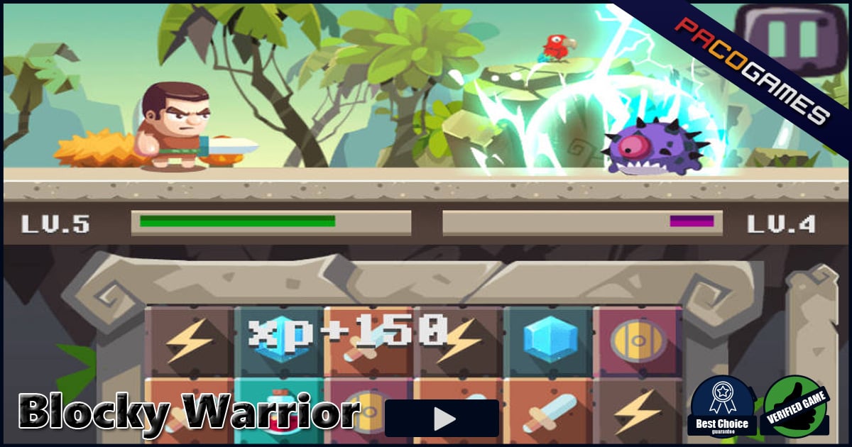 Blocky Warrior - Match-3 Savaş Macerası | PacoGames