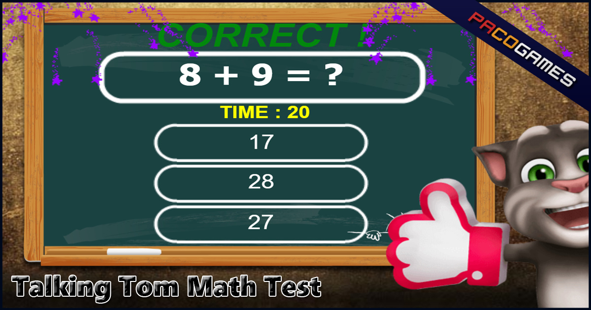Tom Test Talking Tom Math Test - Play Free Educational Game Online